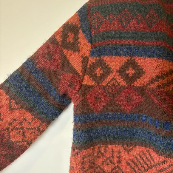 Orvis Alpaca Blanket Stripe Jacquard Cardigan Size M - Picture 4 of 12